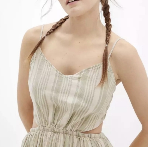 American Eagle Outfitters Striped Mini Dress - Beige and White - Picture 3 of 13